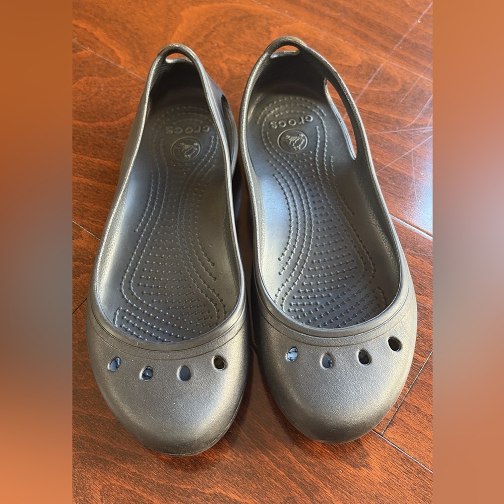 CROCS Women's Black Flats/ Crocs Kadee Ballet Flats, black , women size 7